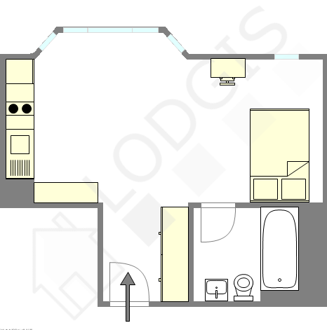 Квартира Париж 19° - Интерактивный план