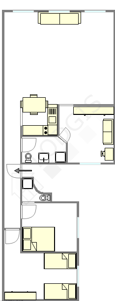 Apartamento París 5° - Plano interactivo