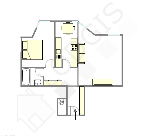 Appartement Courbevoie - Plan interactif
