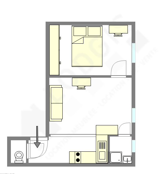 Квартира Париж 11° - Интерактивный план