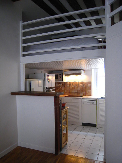 Kitchen with tile floor