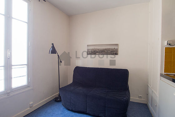 Living room with linoleum floor