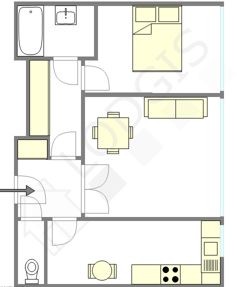 Apartment Paris 13° - Interactive plan