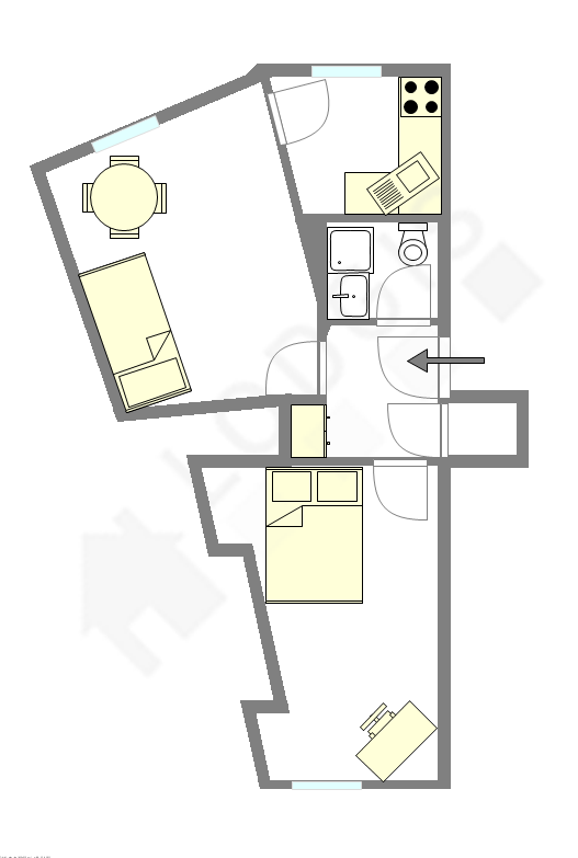 Квартира Париж 20° - Интерактивный план
