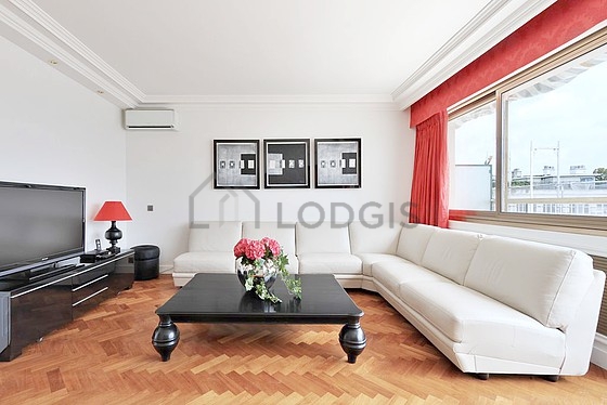 Living room with wooden floor