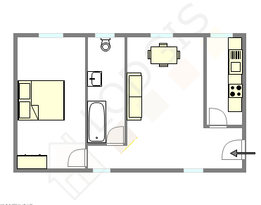 Appartement Paris 16° - Plan interactif