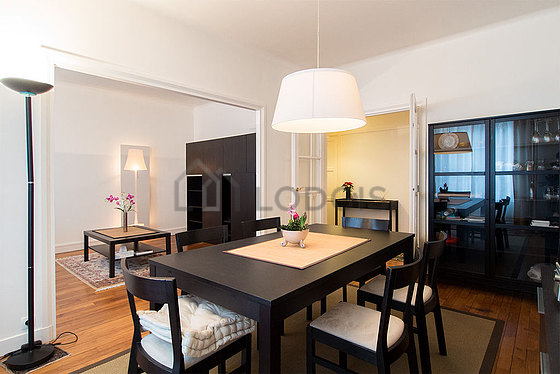 Dining room with double-glazed windows facing the road