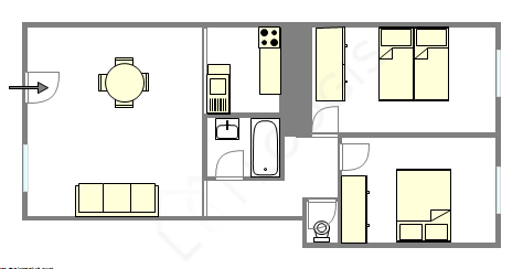 Apartment Paris 3° - Interactive plan