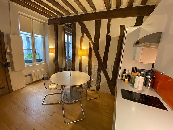 Beautiful kitchen with wooden floor