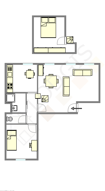 Квартира Париж 10° - Интерактивный план