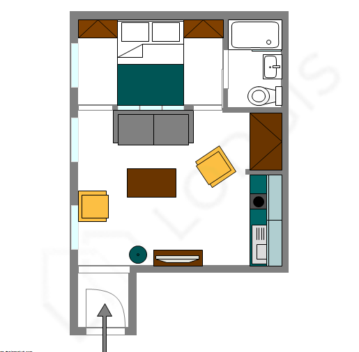 Apartment Paris 2° - Interactive plan