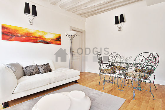 Living room with wooden floor