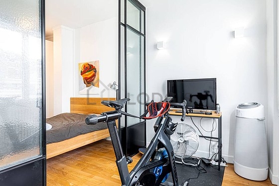 Bedroom with double-glazed windows facing the courtyard