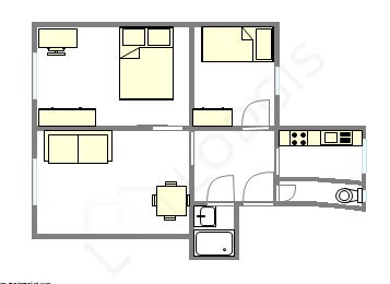Apartment Paris 15° - Interactive plan