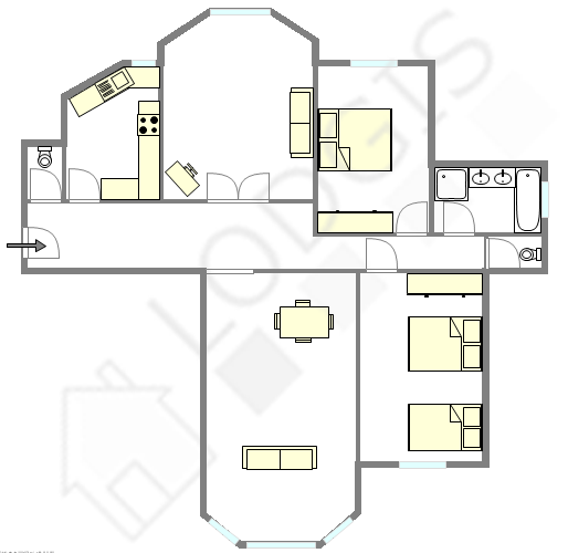 Apartamento Paris 5° - Plano interativo