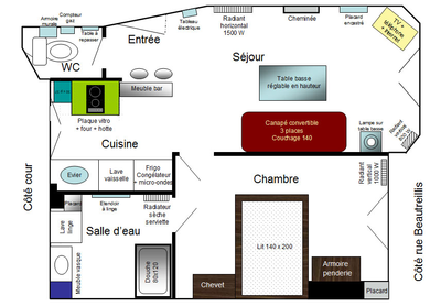 Apartment Paris 4° - Interactive plan