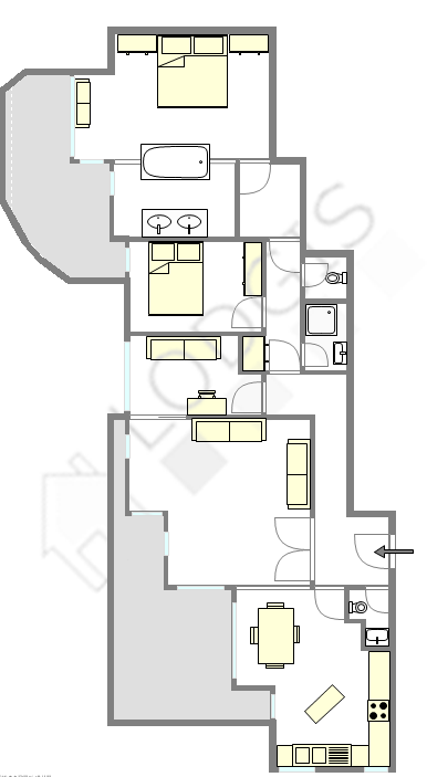 Wohnung Montrouge - Interaktiven Plan