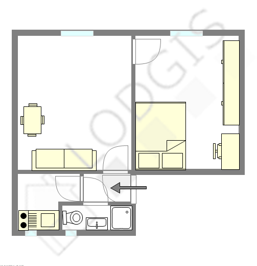 Appartement Paris 20° - Plan interactif
