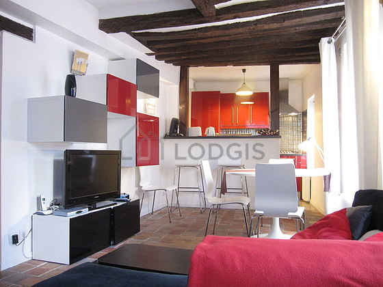 Very bright living room furnished with wardrobe, cupboard, 4 chair(s)