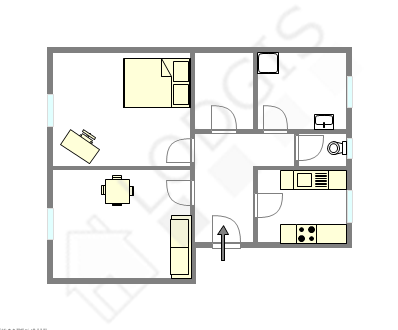 Appartement Paris 11° - Plan interactif