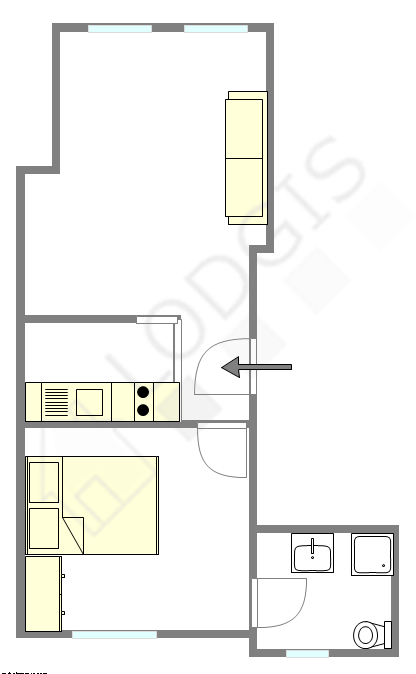 Квартира Париж 15° - Интерактивный план