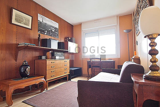 Very quiet living room furnished with 1 sofabed(s) of 140cm, tv, hi-fi stereo, wardrobe