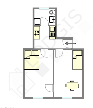 Apartamento Paris 10° - Plano interativo