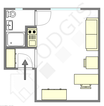 Apartamento Paris 13° - Plano interativo
