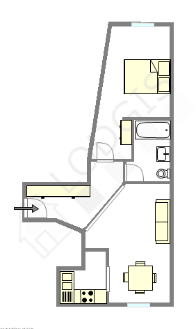 Apartment Paris 19° - Interactive plan