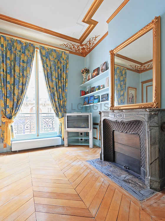 Bedroom with wooden floor
