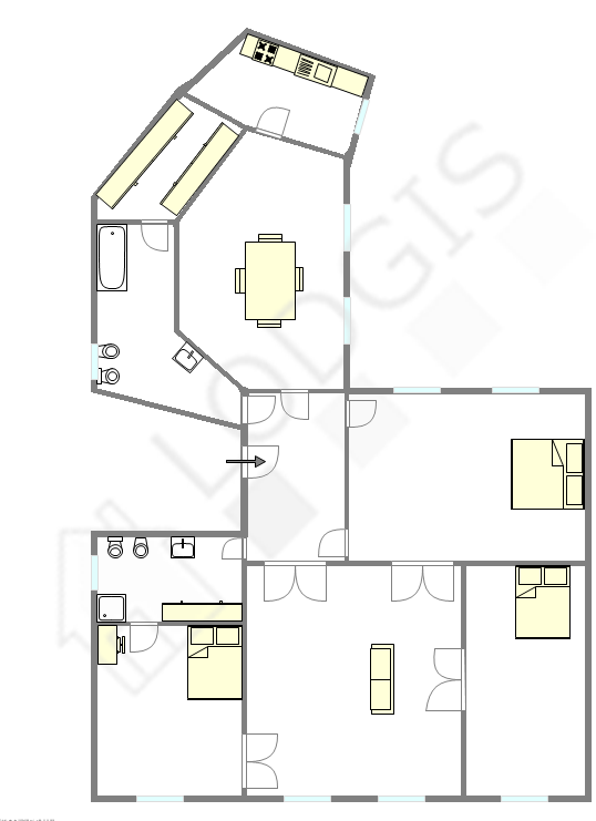Квартира Париж 8° - Интерактивный план