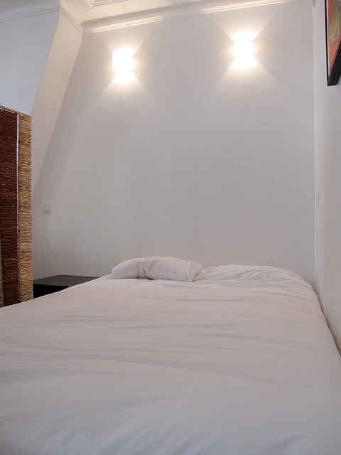 Nice alcove with wooden floor close to the living room