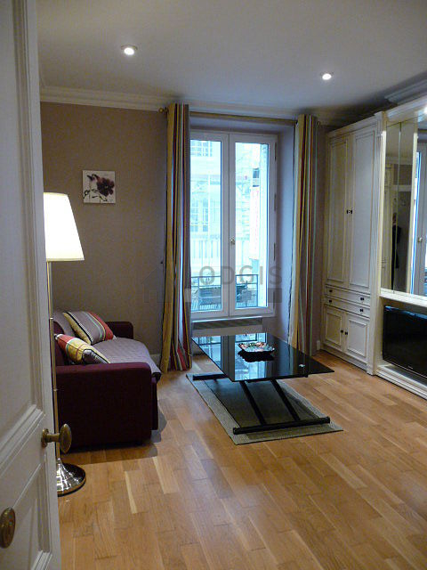 Living room with wooden floor