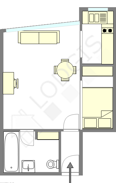 Appartement Paris 20° - Plan interactif