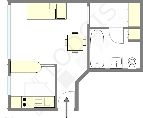 Appartement Paris 20° - Plan interactif