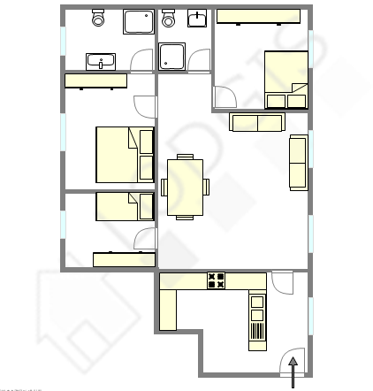 Квартира Париж 2° - Интерактивный план