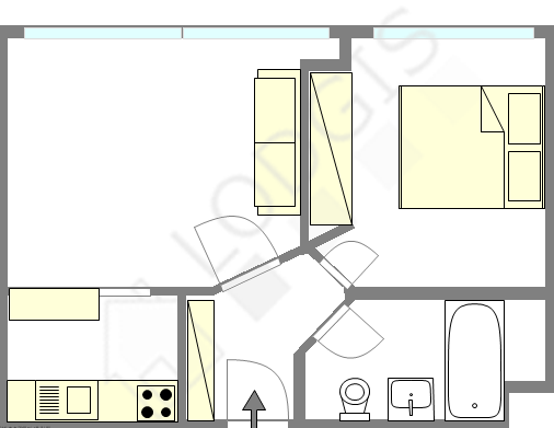 Квартира Париж 14° - Интерактивный план