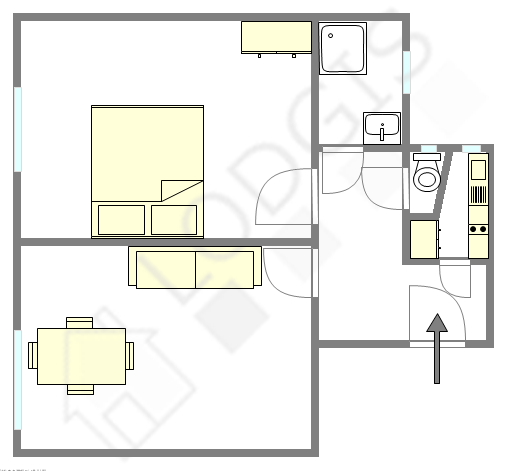 Квартира Париж 11° - Интерактивный план
