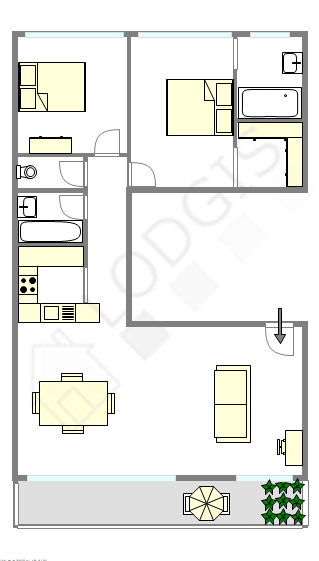 Квартира Париж 15° - Интерактивный план