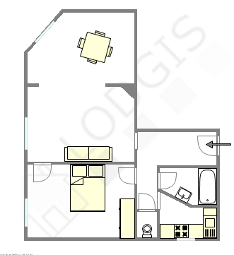 Квартира Париж 15° - Интерактивный план