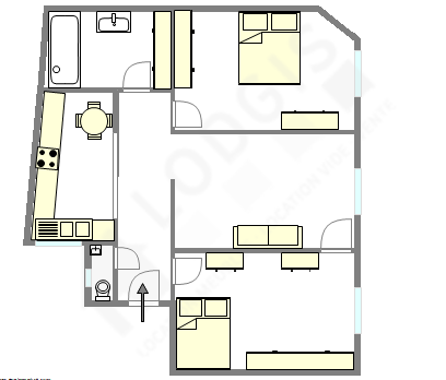 Appartement Paris 15° - Plan interactif
