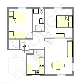 Квартира Париж 19° - Интерактивный план