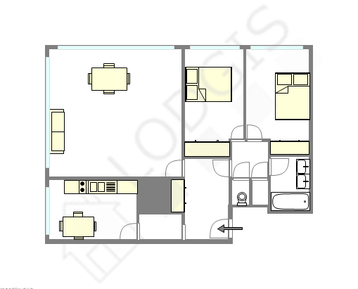 Apartment Paris 14° - Interactive plan