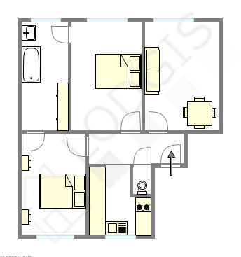 Appartamento Parigi 13° - Piantina interattiva