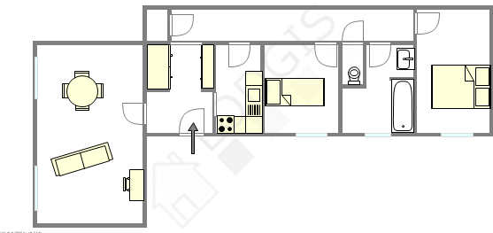 Квартира Париж 18° - Интерактивный план