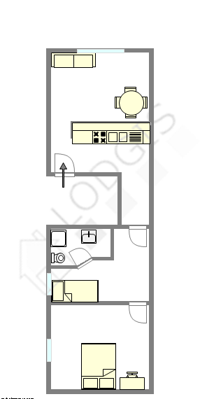 Квартира Париж 20° - Интерактивный план
