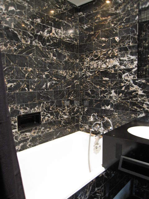 Beautiful bathroom with marble floor