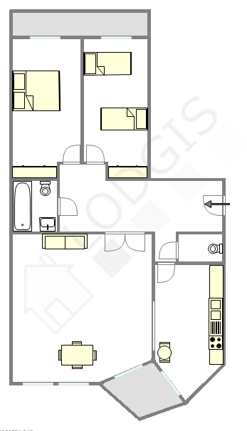 Квартира Париж 13° - Интерактивный план