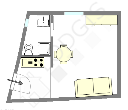 Квартира Париж 5° - Интерактивный план