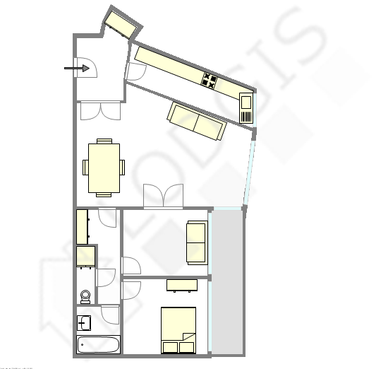 Квартира Париж 16° - Интерактивный план